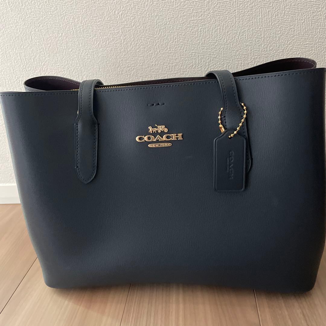 COACH トートバッグ　ネイビー