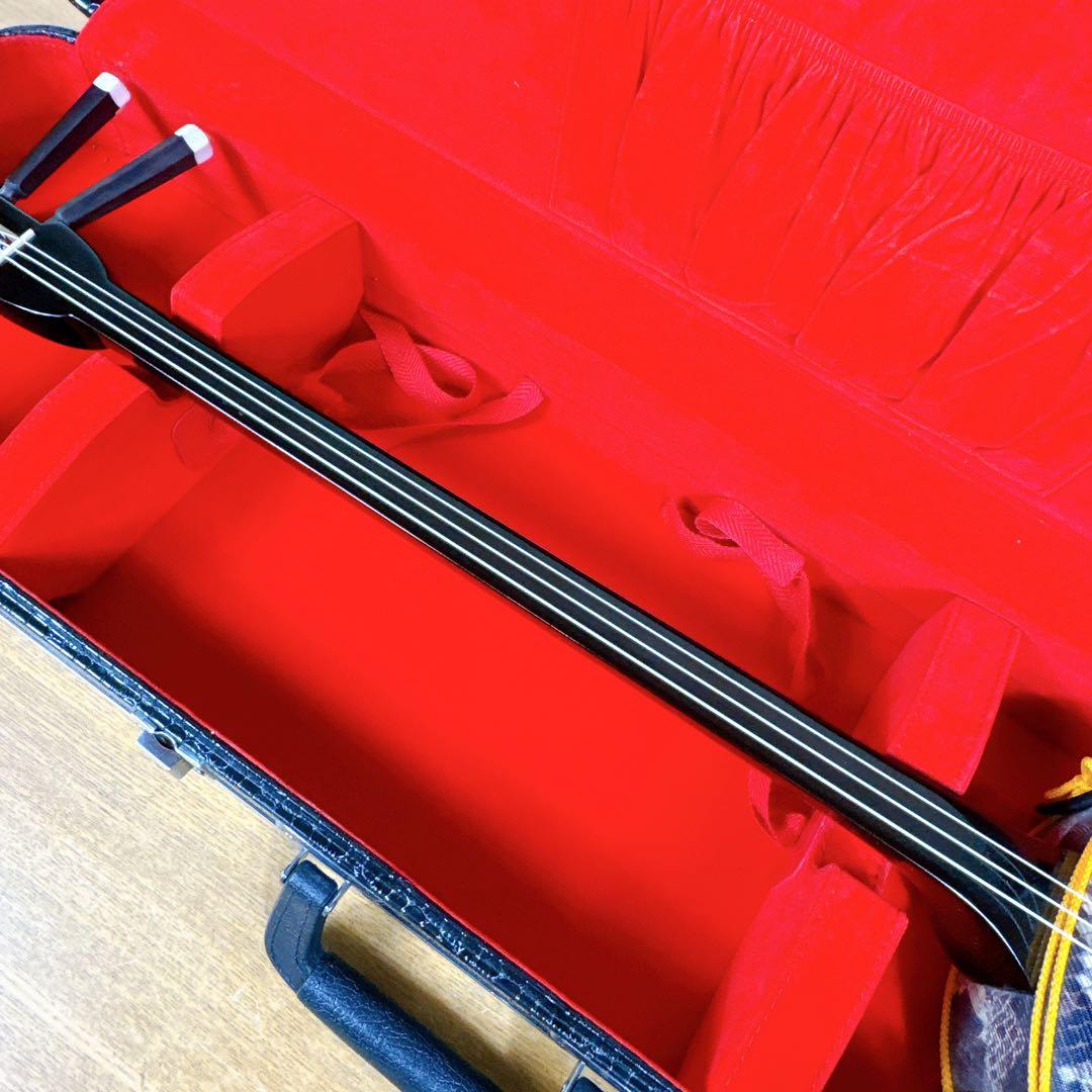 【美品】 初心者 入門 三線 沖縄三線 人工皮 ハードケース付き ツメ 駒