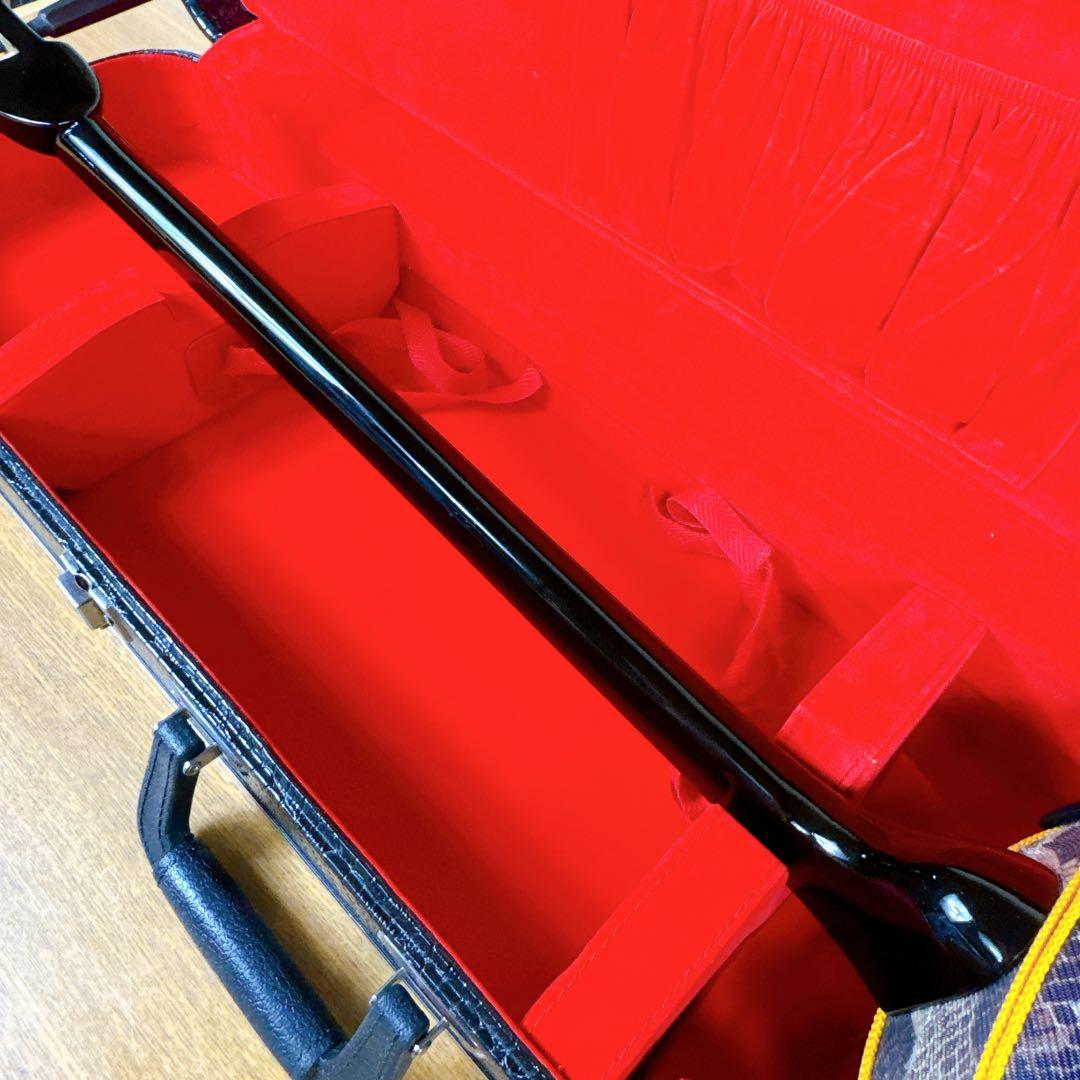 【美品】 初心者 入門 三線 沖縄三線 人工皮 ハードケース付き ツメ 駒