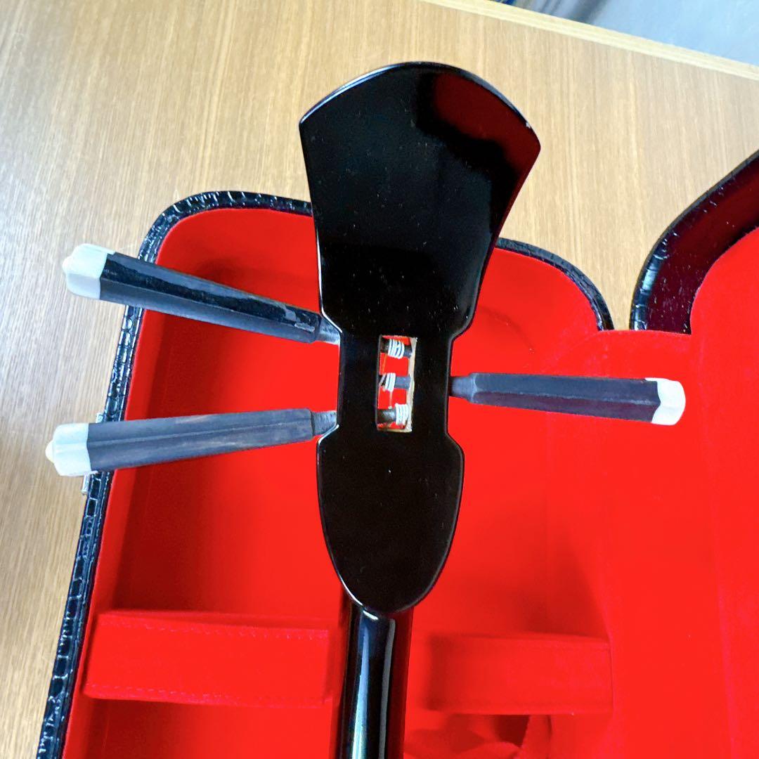 【美品】 初心者 入門 三線 沖縄三線 人工皮 ハードケース付き ツメ 駒