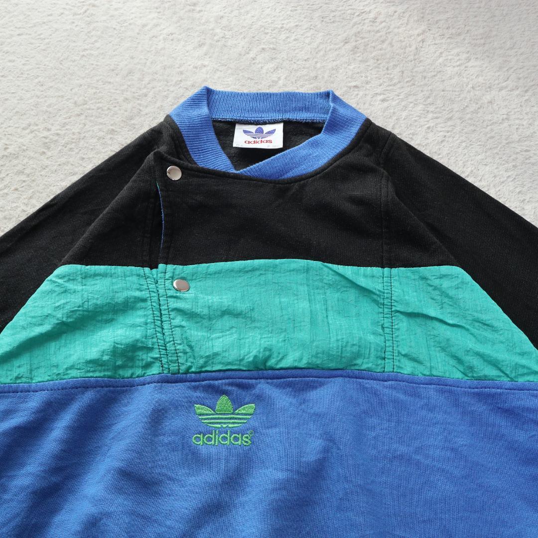 にょろ様　80s 90s adidas トレフォイル 刺繍スウェット L相当 ヴ