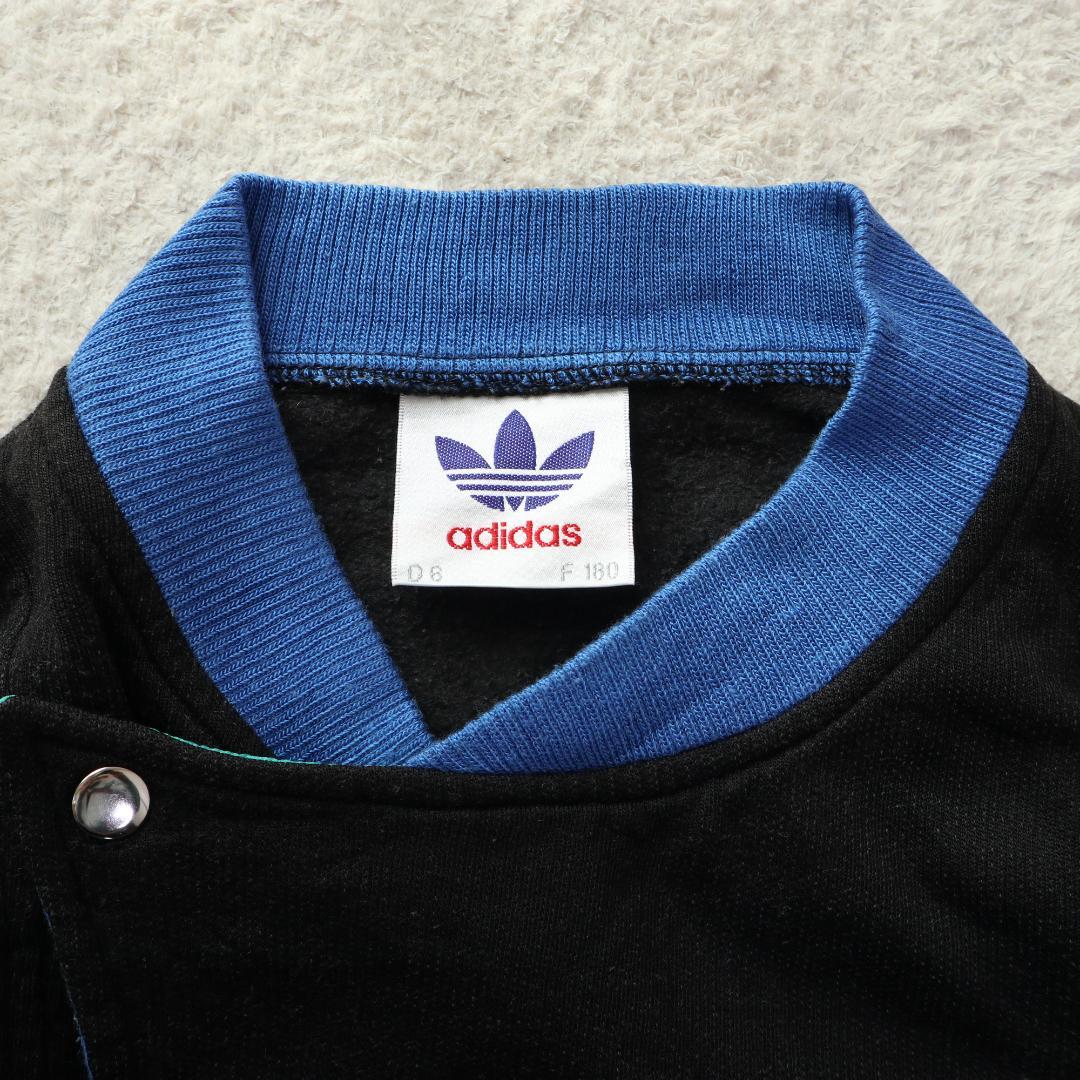にょろ様　80s 90s adidas トレフォイル 刺繍スウェット L相当 ヴ