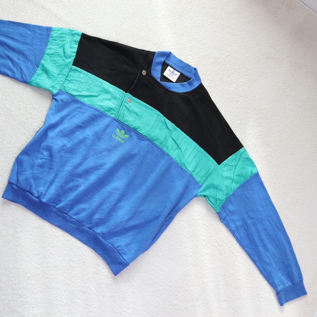 にょろ様　80s 90s adidas トレフォイル 刺繍スウェット L相当 ヴ