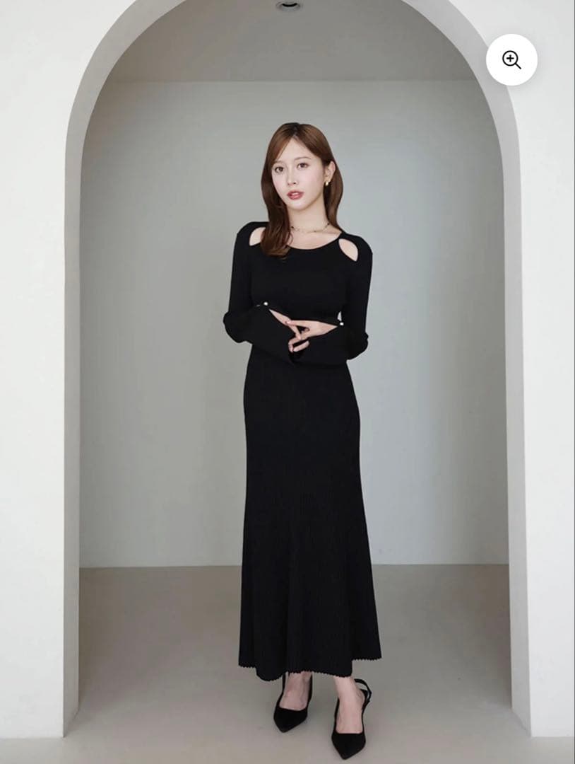 eimy istoire リブニットフレアワンピース