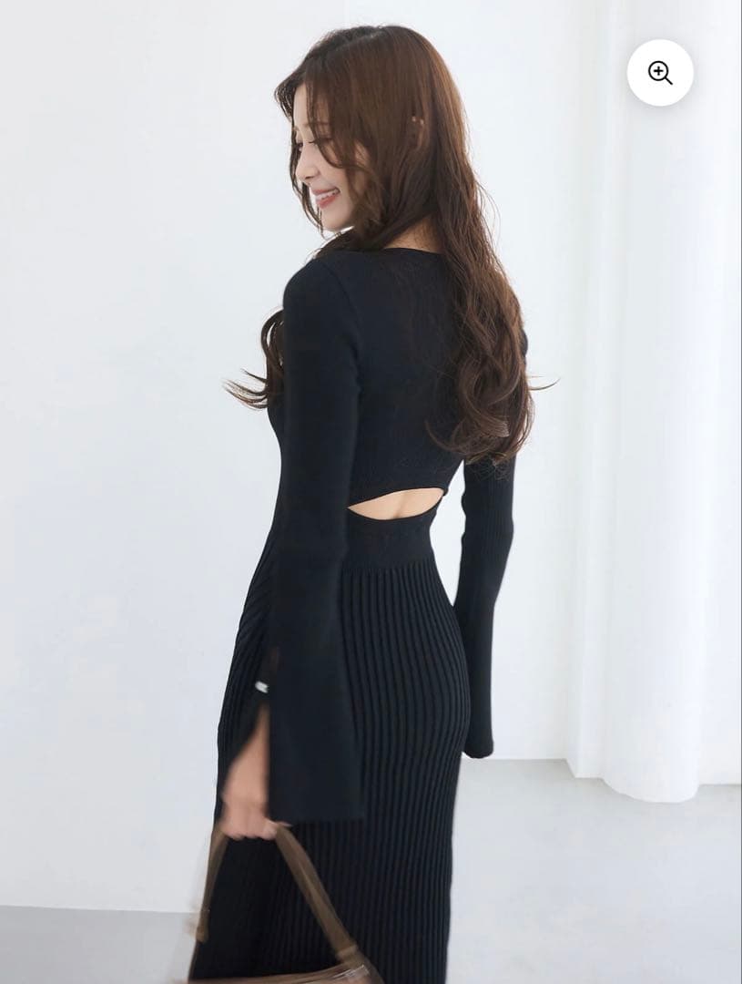 eimy istoire リブニットフレアワンピース