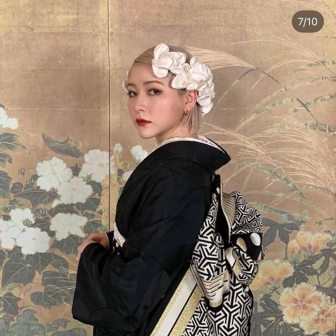 シルクの白無垢の髪飾り ヘアアクセサリーセット