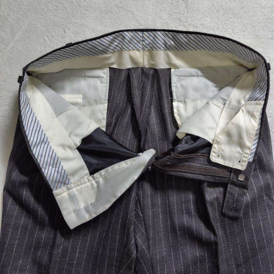 新品　現行　ヒルトン　セットアップ　スーツ　ストライプ　ワンポイント　シルク　L