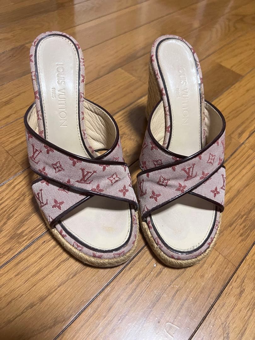 ルイヴィトンLOUIS VUITTON ウェッジソール サンダル 37