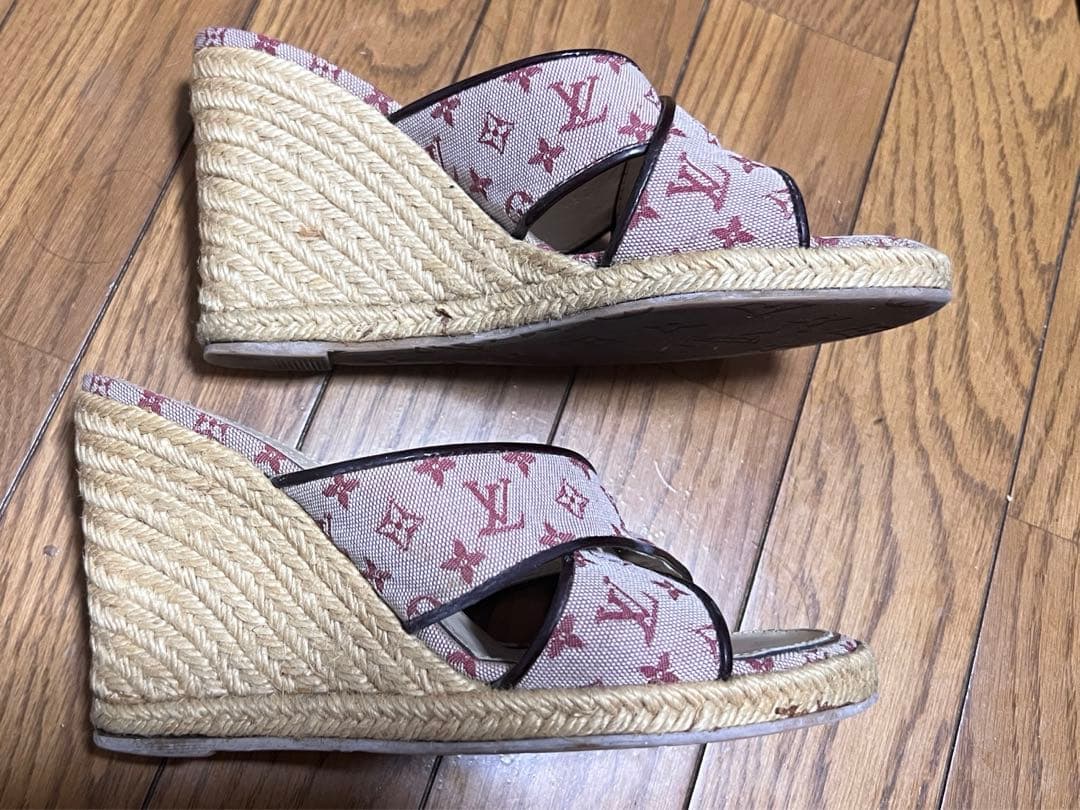 ルイヴィトンLOUIS VUITTON ウェッジソール サンダル 37
