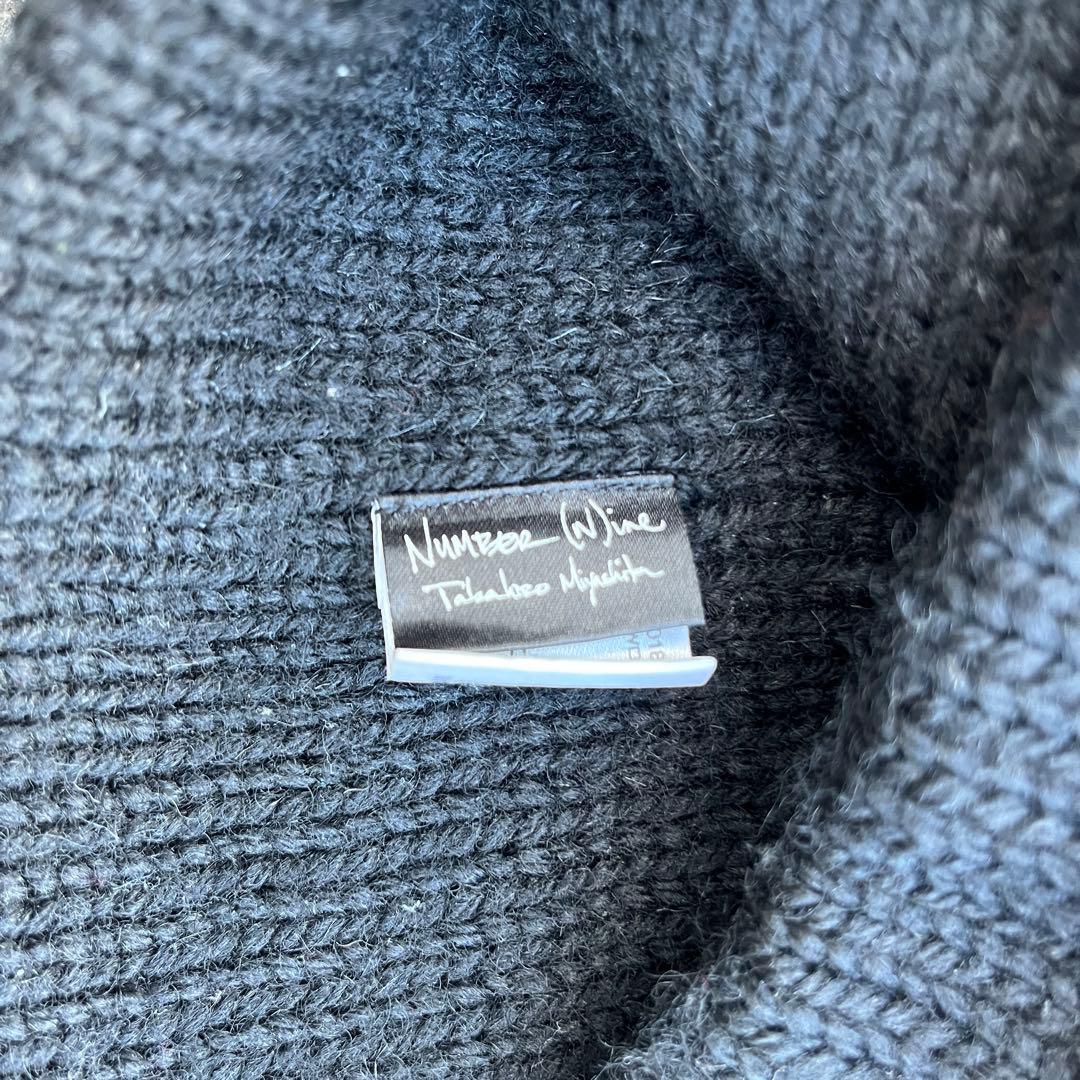 00s NUMBER (N)INE ビーニー ウール メンズ ブラック ニット