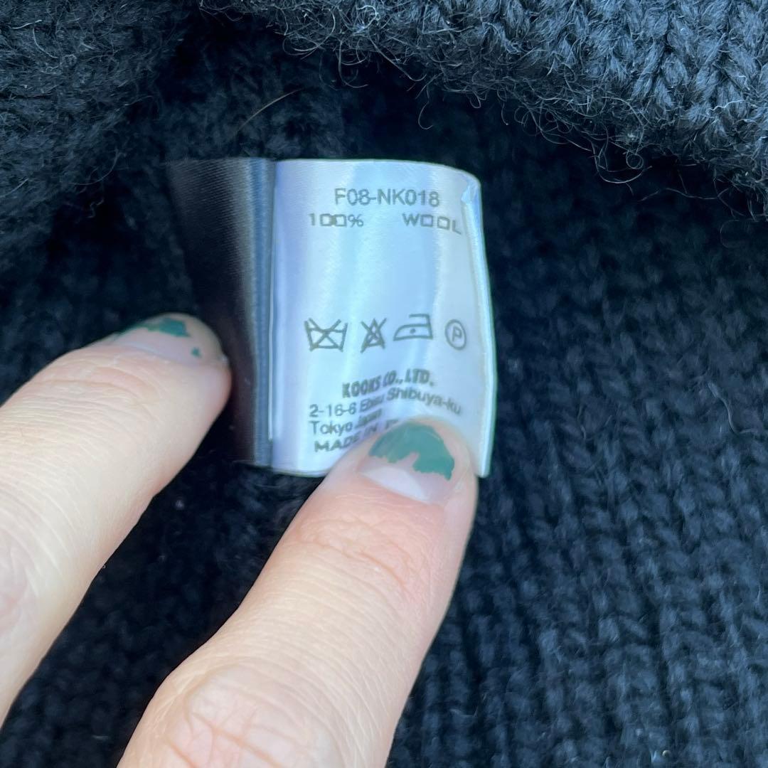 00s NUMBER (N)INE ビーニー ウール メンズ ブラック ニット