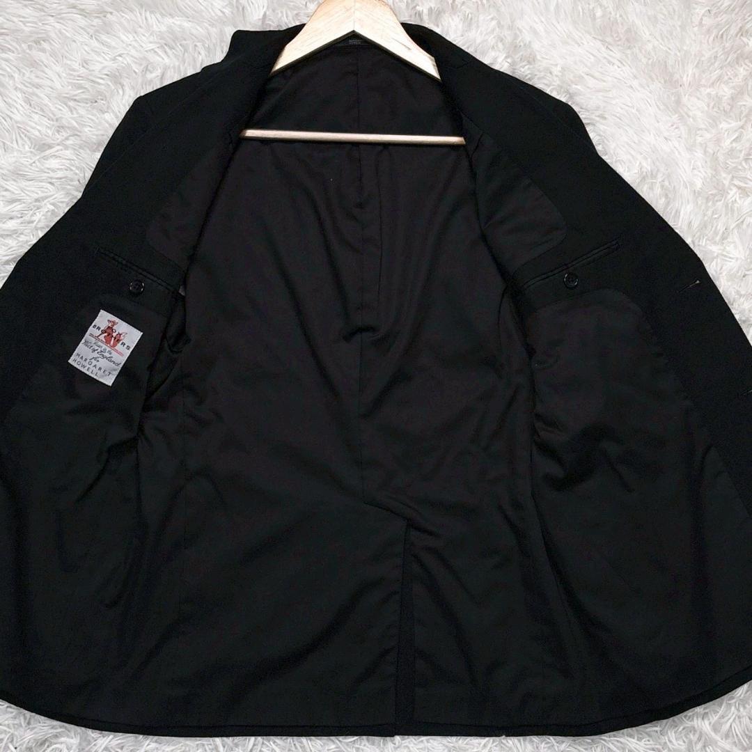 別注 MARGARET HOWELL　ブラック テーラードジャケット M FOX