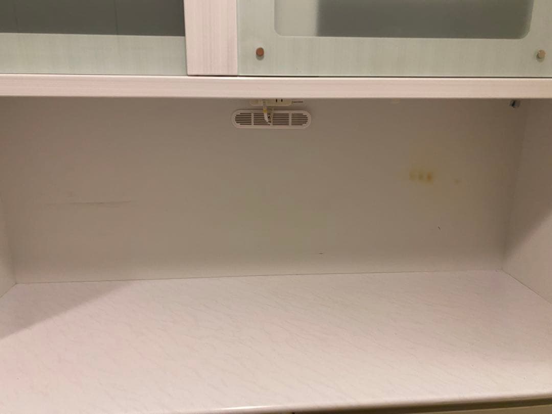 食器棚　幅140cm ホワイト　鏡面