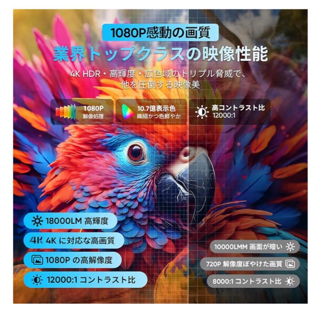 【超小型445g】プロジェクター Android TV搭載 4K 2.5万LM