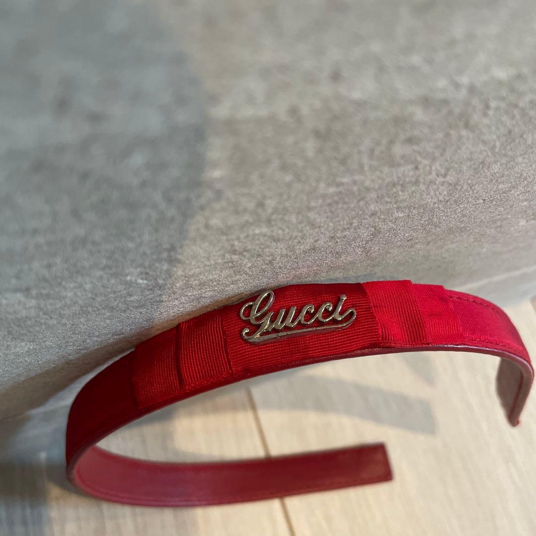 Gucci ヘアバンド 赤 白 2点セット