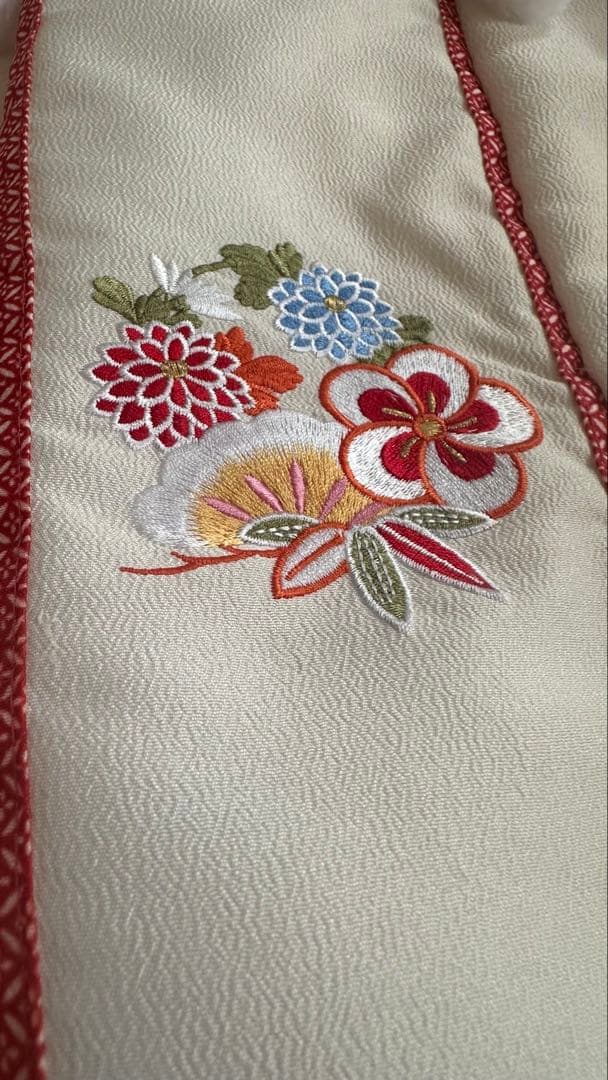 子供用着物セット 花柄刺繍　七五三　3歳　女の子　小町キッズ