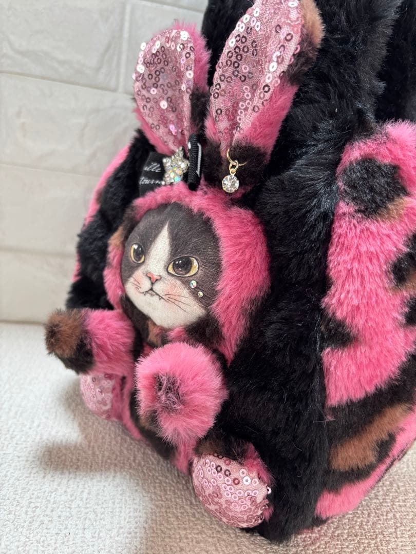 あ*き様 コヤンイサムチョン　ハンドメイド　ファーバッグ　ジョーズくん　ヒョウ柄