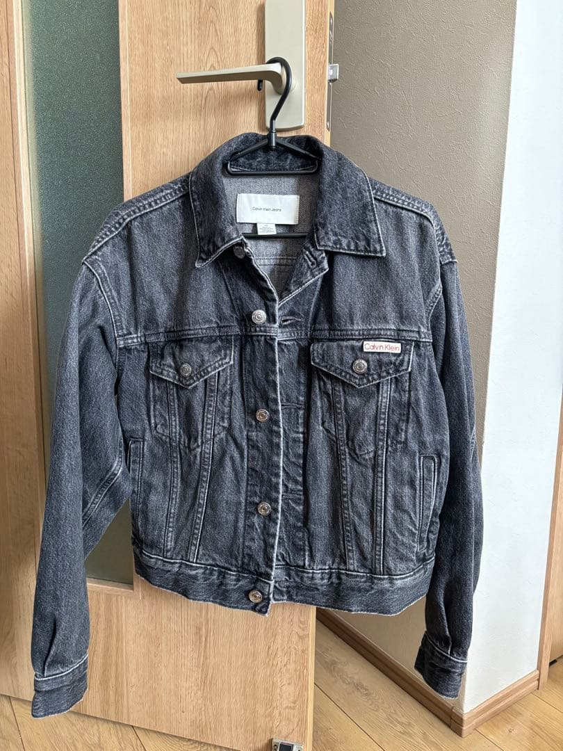   90s ブラックデニムジャケット XS