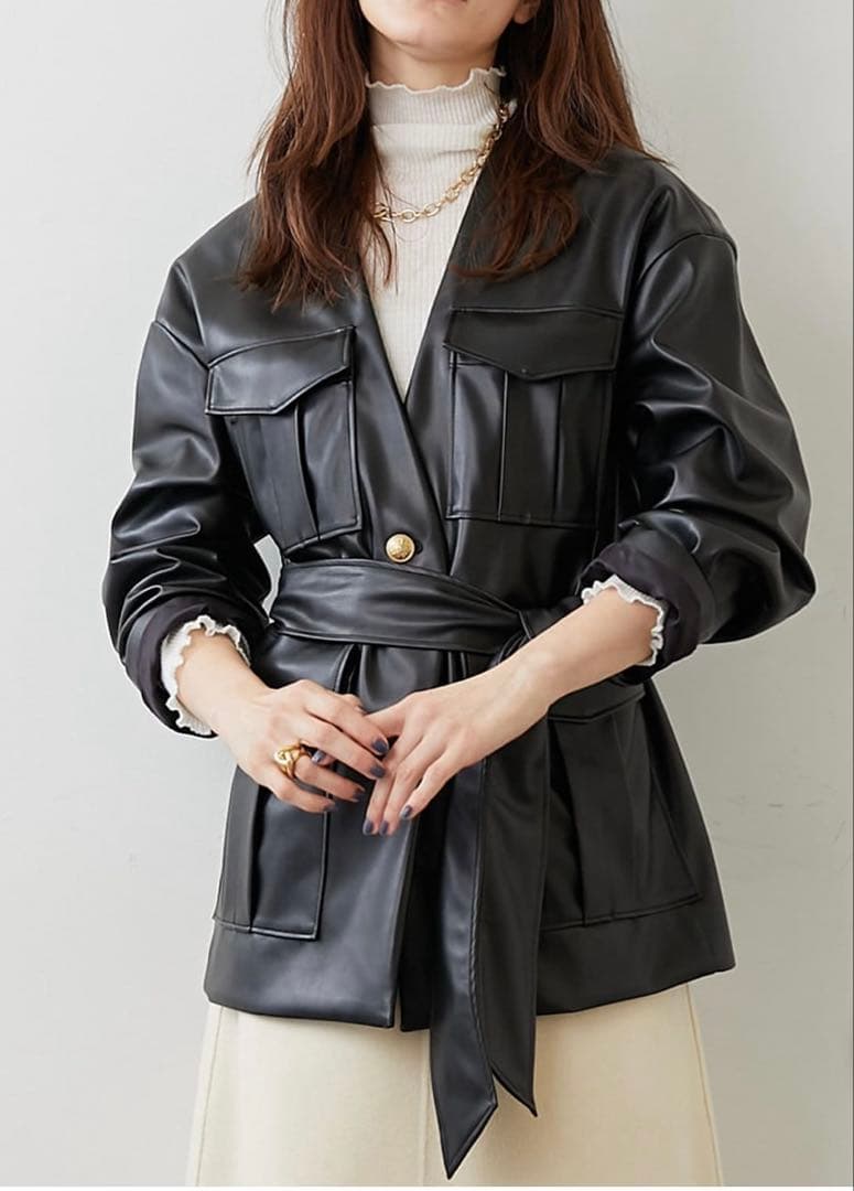 Whim Gazette(ウィム ガゼット)エコレザーブルゾン¥53,900