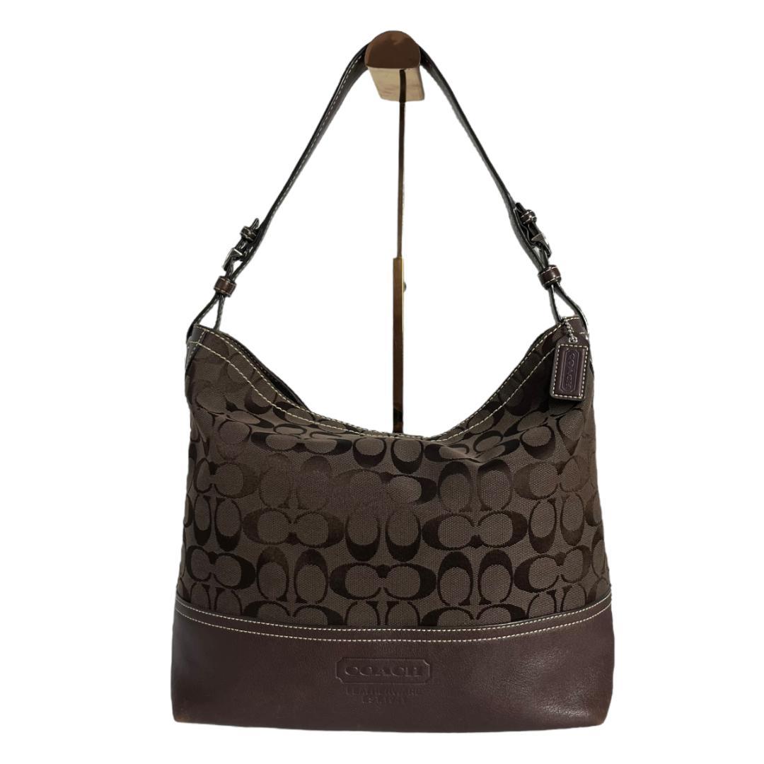 コーチ　coach ワンショルダーバッグ　シグネチャー　ブラウン　肩掛け