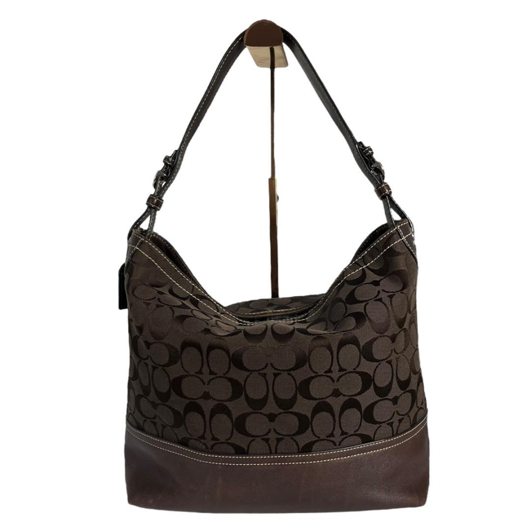 コーチ　coach ワンショルダーバッグ　シグネチャー　ブラウン　肩掛け