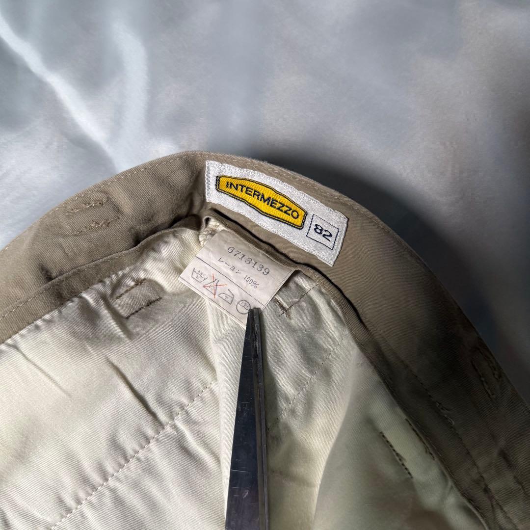 【希少タイプ】 00s old ツータック レーヨン ワイドスラックス ベージュ