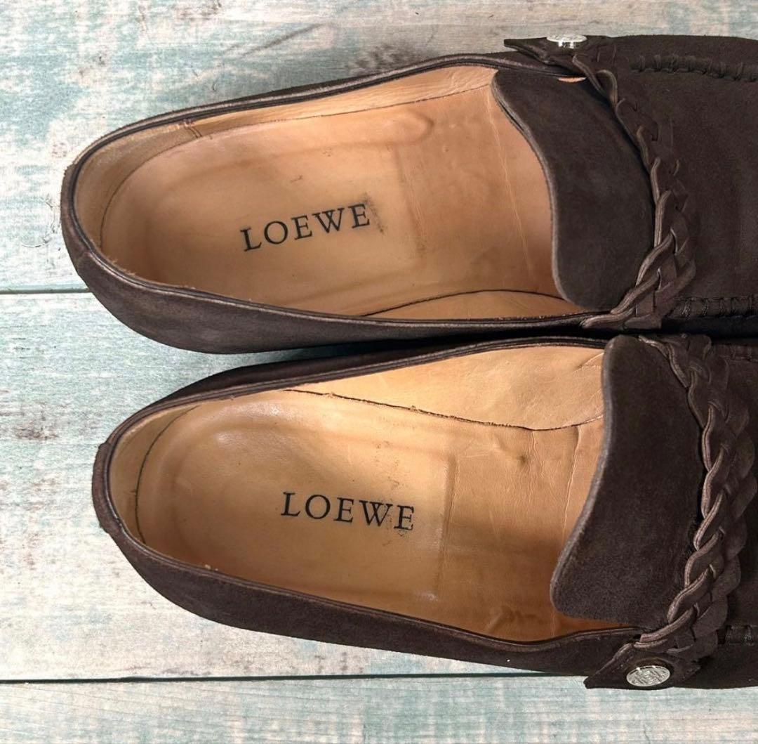 美品 超希少 LOEWE スエード ローファー 編み込み