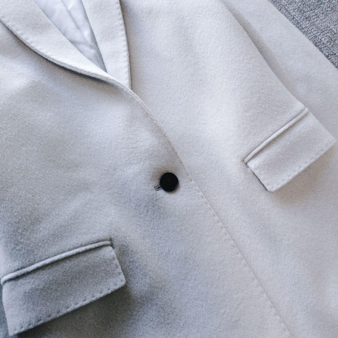 ICB　近年モデル　秋冬　ウール100%　チェスターコート　44　ライトグレー