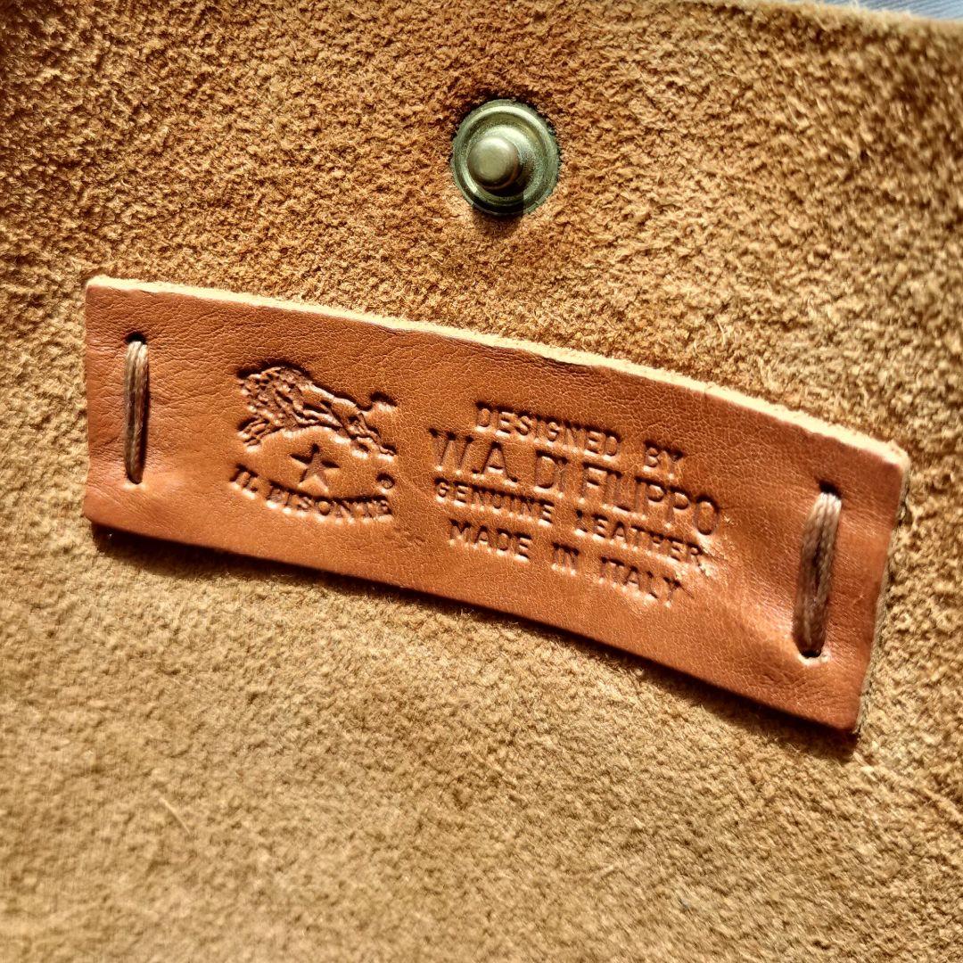 イルビゾンテ IL BISONTE ビッグロゴ レザー ショルダーバッグ