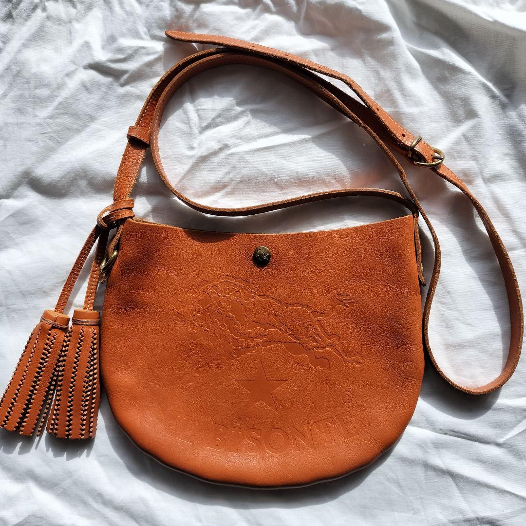 イルビゾンテ IL BISONTE ビッグロゴ レザー ショルダーバッグ
