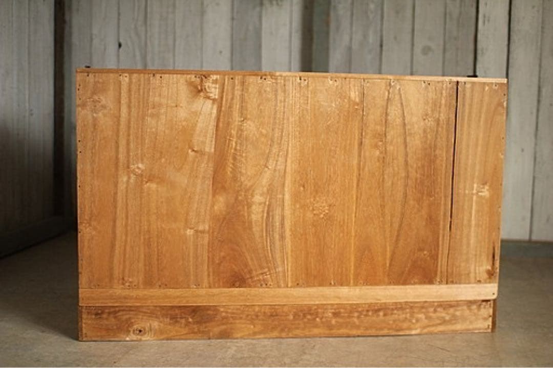 古い前面ガラスの引き出し4段　カトラリー収納　食器棚　シャツケース　古家具