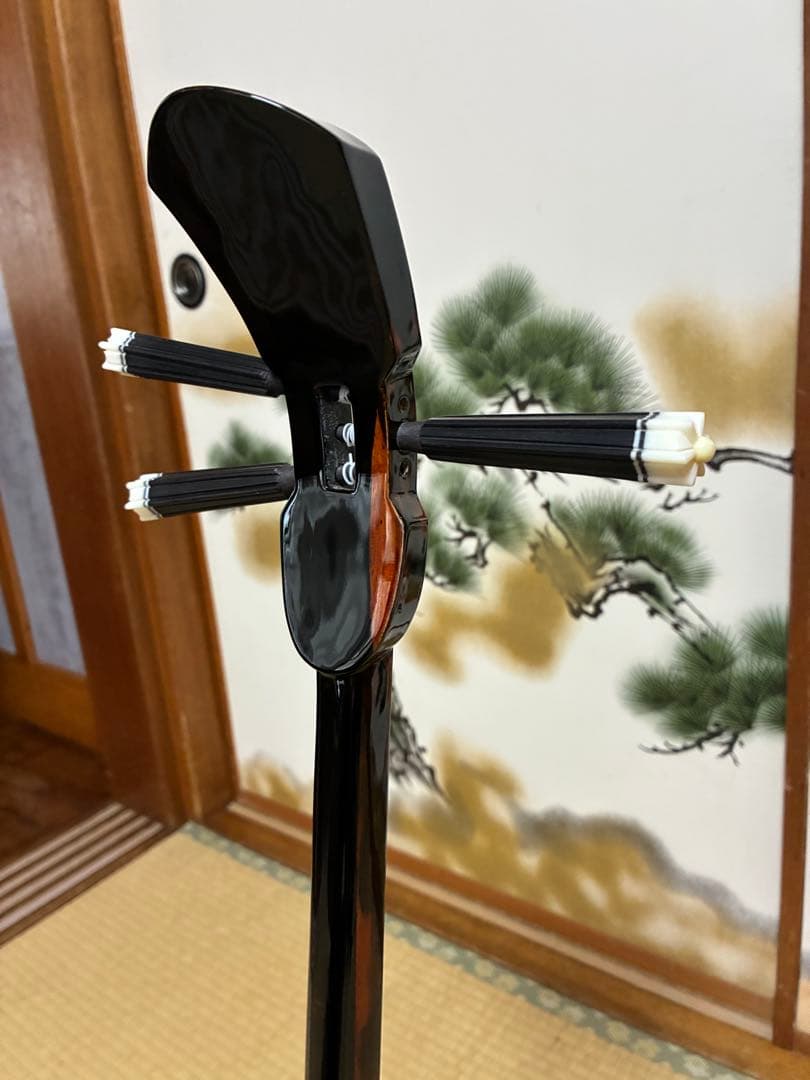 沖縄三線　島黒木！島クルチ！　本蛇皮一枚張り！⑤㉖