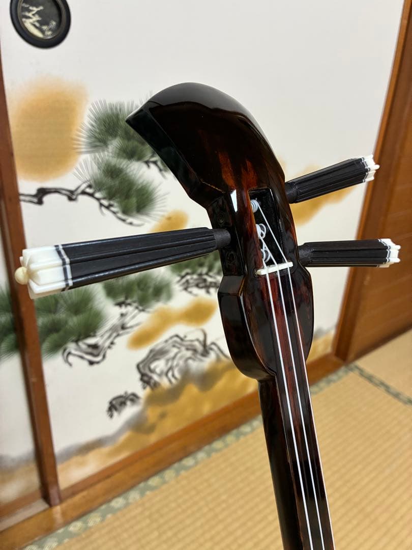 沖縄三線　島黒木！島クルチ！　本蛇皮一枚張り！⑤㉖