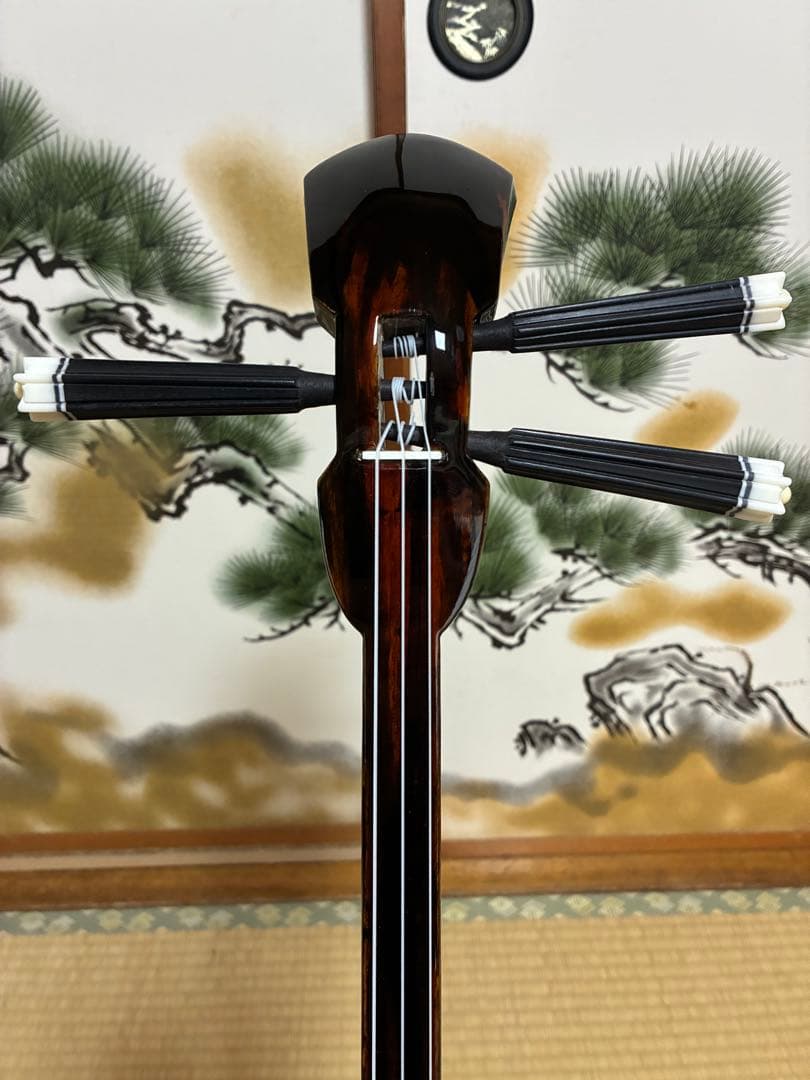 沖縄三線　島黒木！島クルチ！　本蛇皮一枚張り！⑤㉖