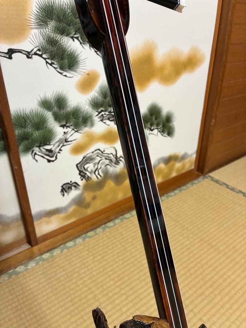 沖縄三線　島黒木！島クルチ！　本蛇皮一枚張り！⑤㉖