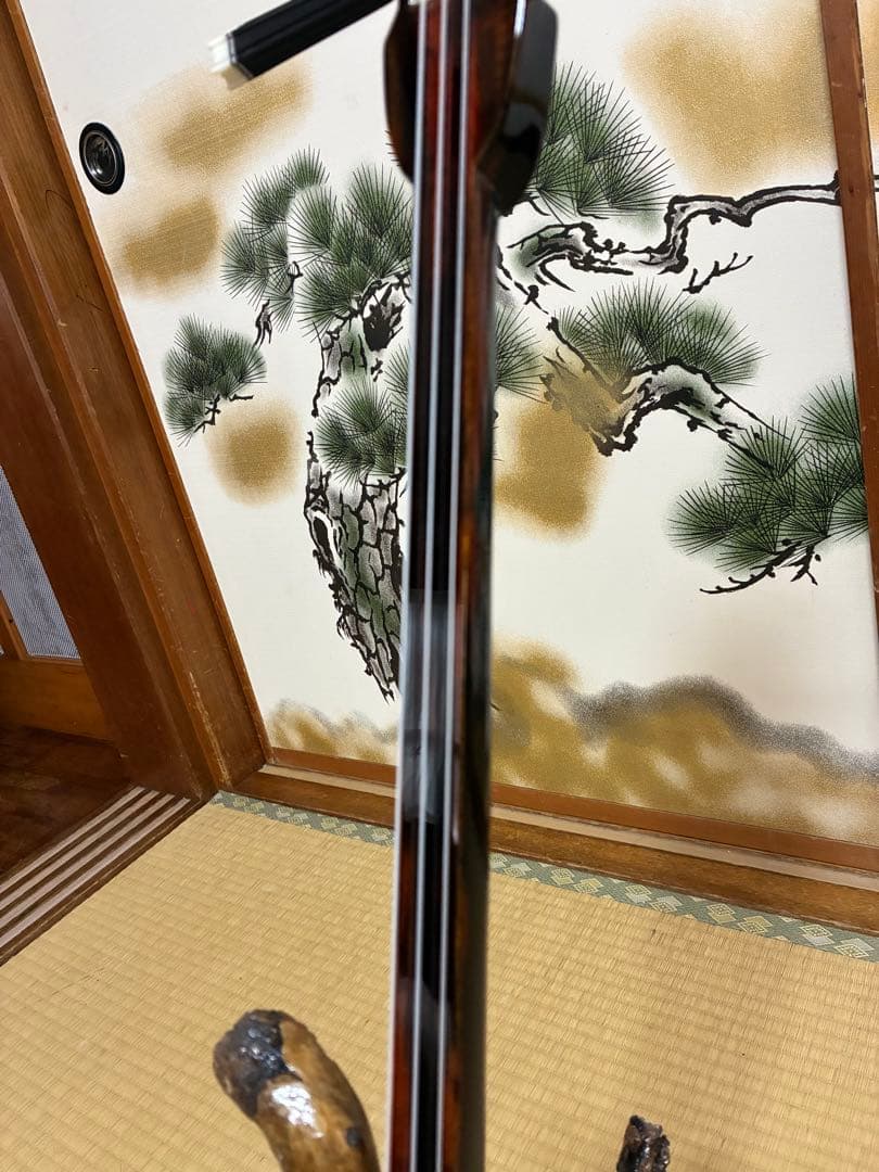 沖縄三線　島黒木！島クルチ！　本蛇皮一枚張り！⑤㉖