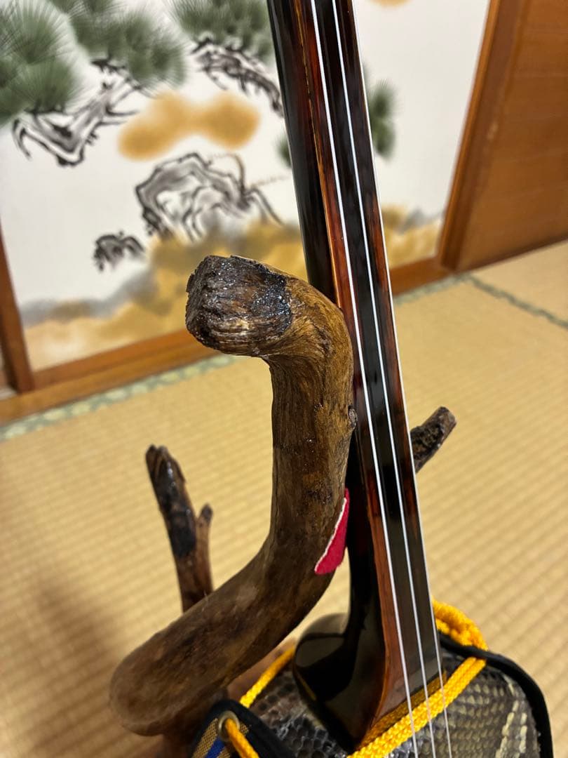 沖縄三線　島黒木！島クルチ！　本蛇皮一枚張り！⑤㉖