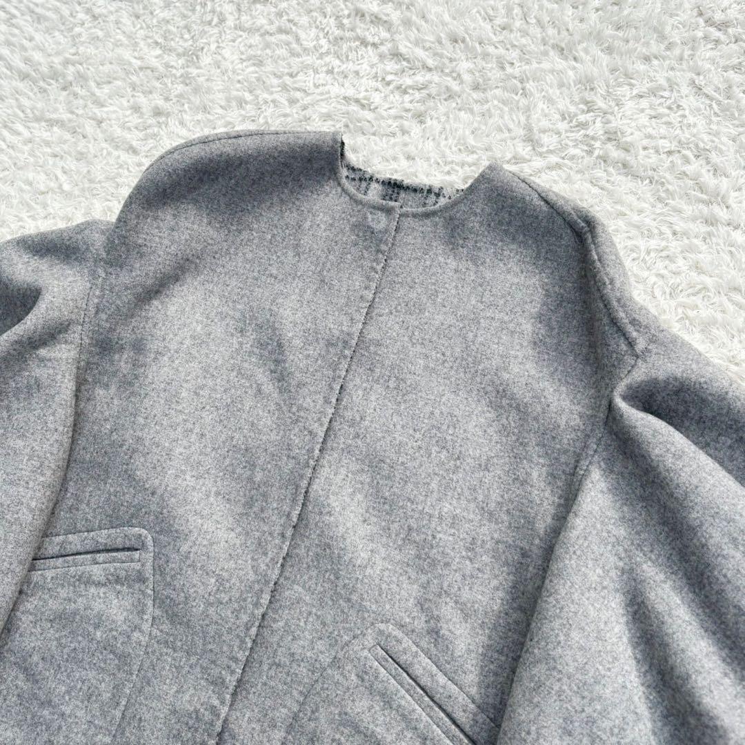 ♡新品タグ付♡ セブンテン　ラッフルスリーブリバーシブルコート　グレー