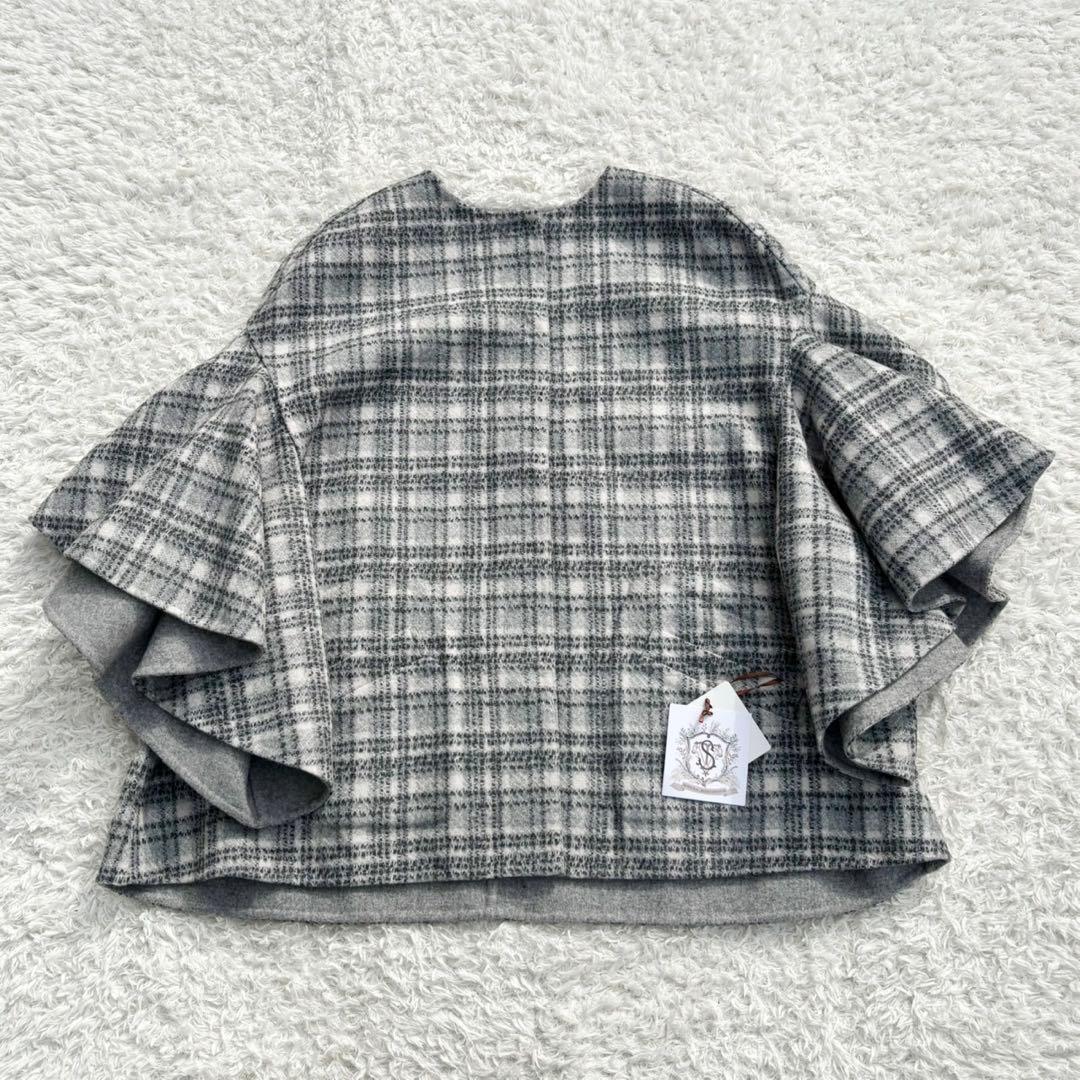 ♡新品タグ付♡ セブンテン　ラッフルスリーブリバーシブルコート　グレー
