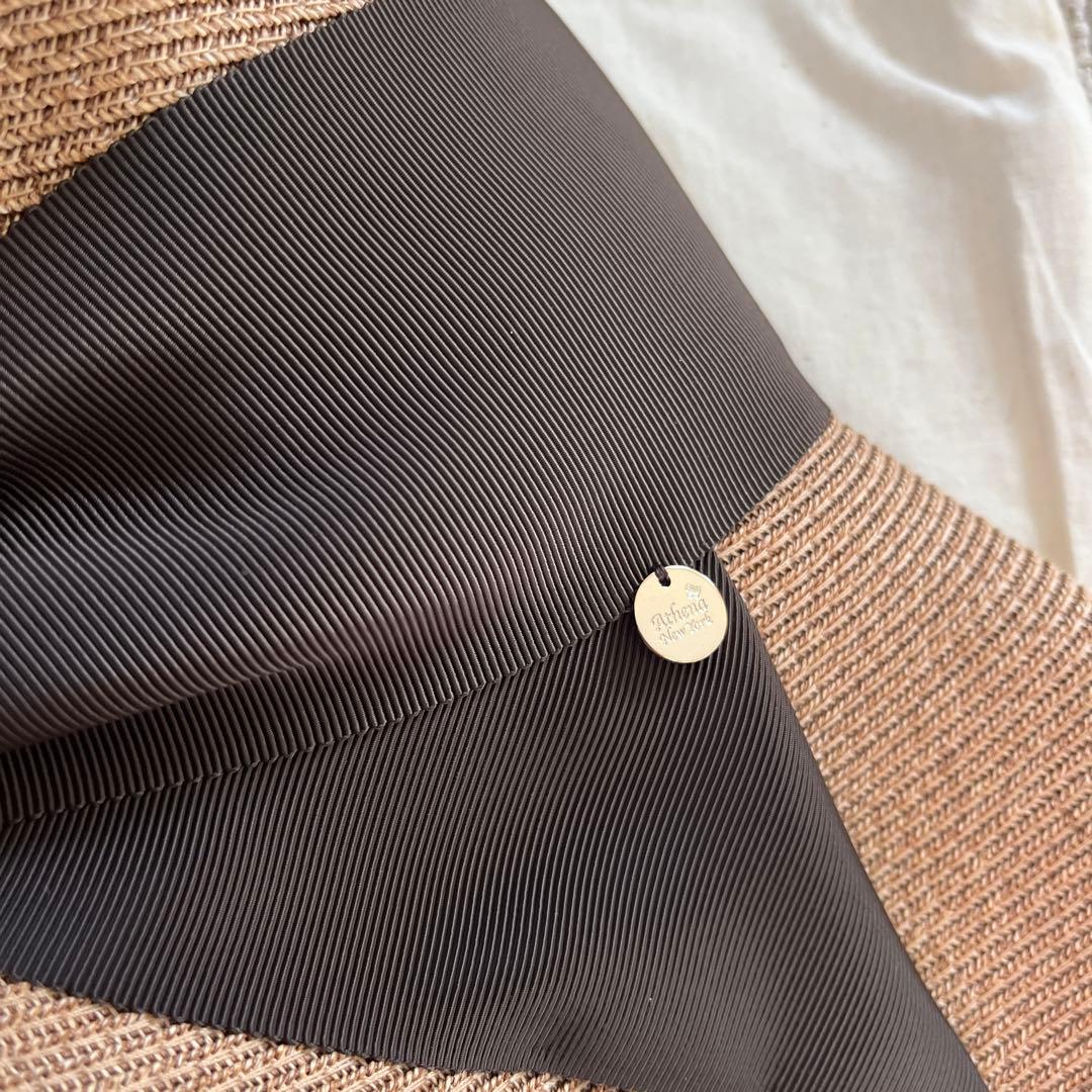 Athena New York 麦わら帽子タン×ヨーロッパブラウンタグ付き未使用