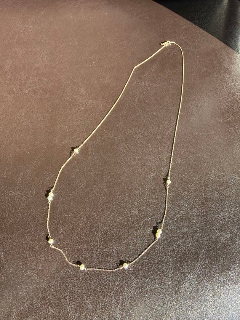 ete K10YG パール ロングネックレス