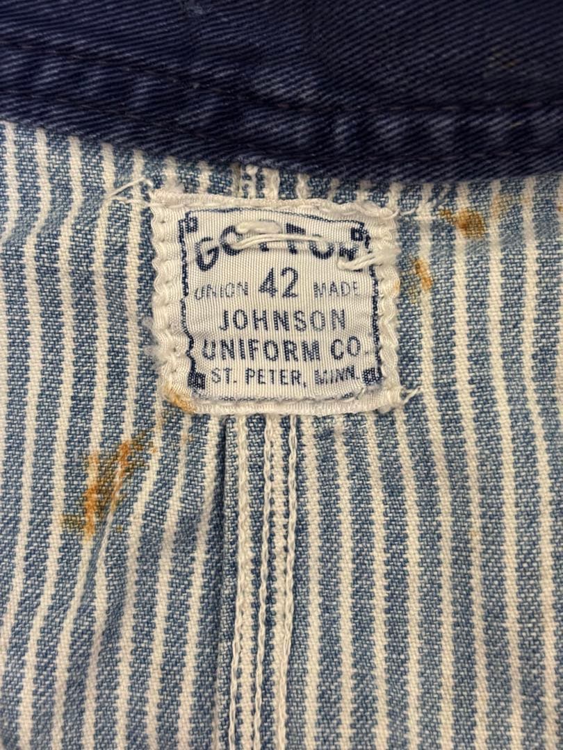 グ*ン様 超希少！1950sヴィンテージオールインワン　ヒッコリーつなぎ