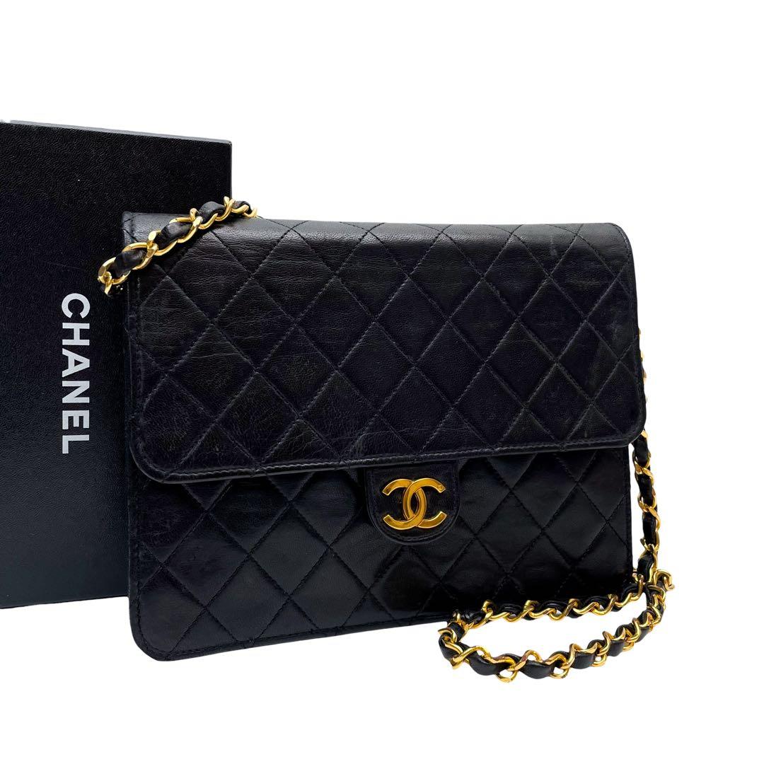 シャネル マトラッセ チェーン ショルダー バッグ ココマーク ラムスキン