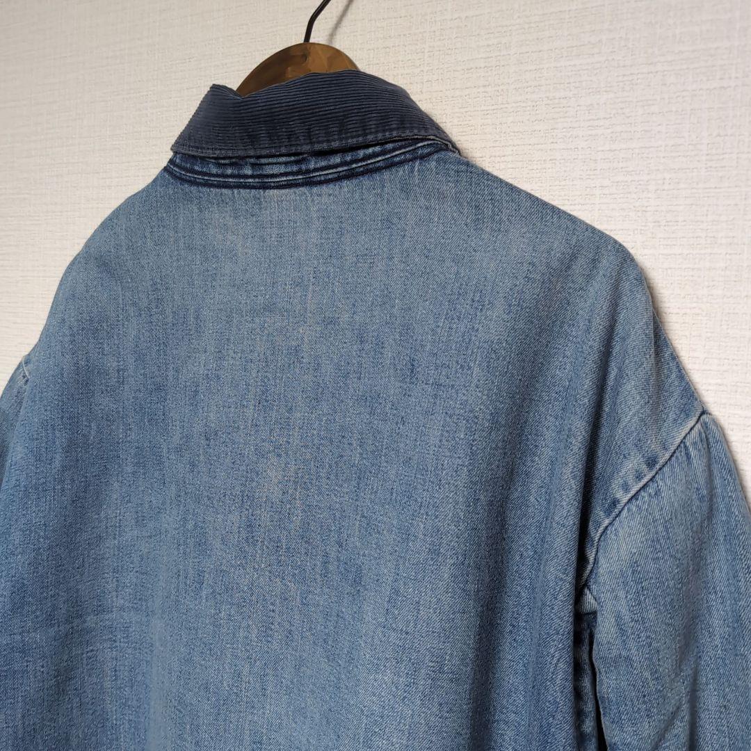 ヴィンテージ デニムカバーオール コーデュロイ襟付き サイズ44
