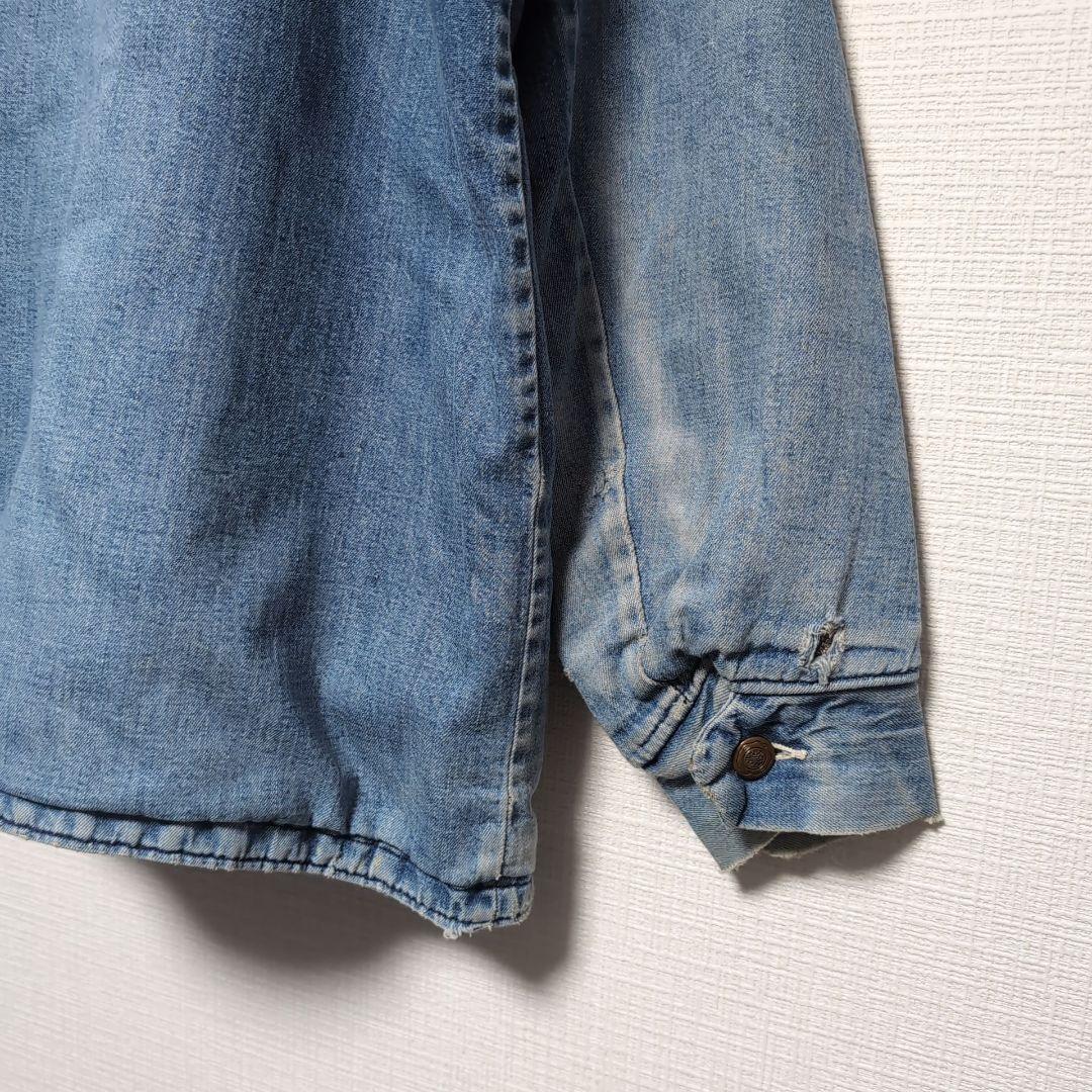 ヴィンテージ デニムカバーオール コーデュロイ襟付き サイズ44