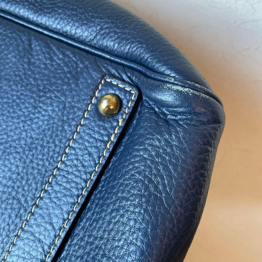 OLDEnglandネイビー レザー ボストンバッグ