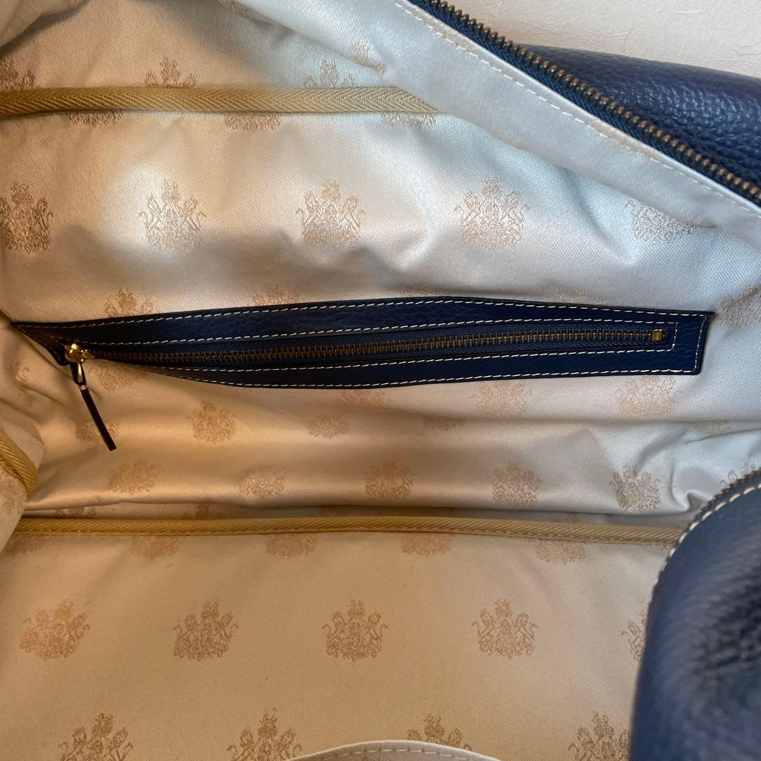 OLDEnglandネイビー レザー ボストンバッグ