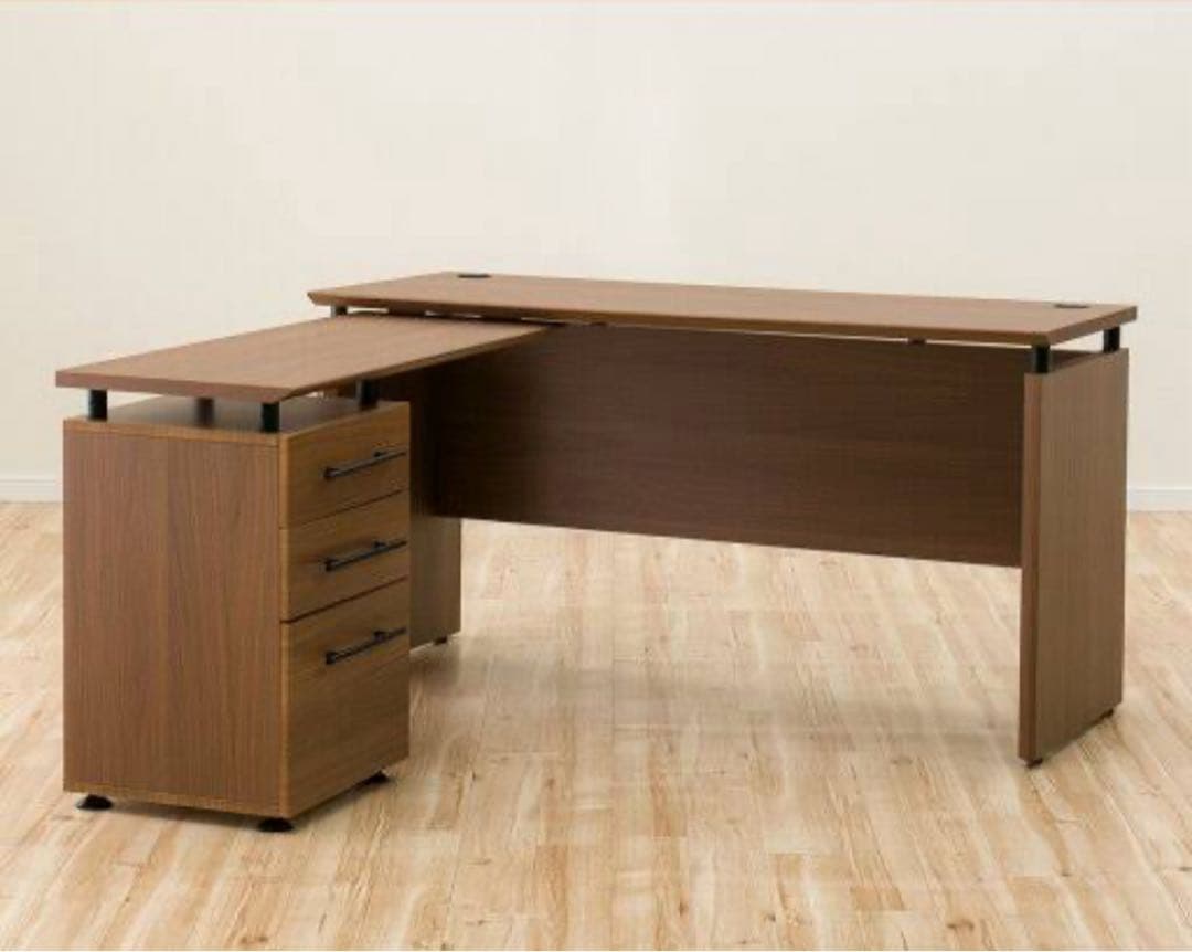 ニトリ　システムデスク　ミドルブラウン