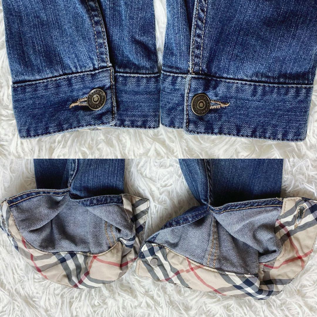 9未使用級！　バーバリー　ウォッシュドデニム　Gジャン　ノバチェック　イタリア製