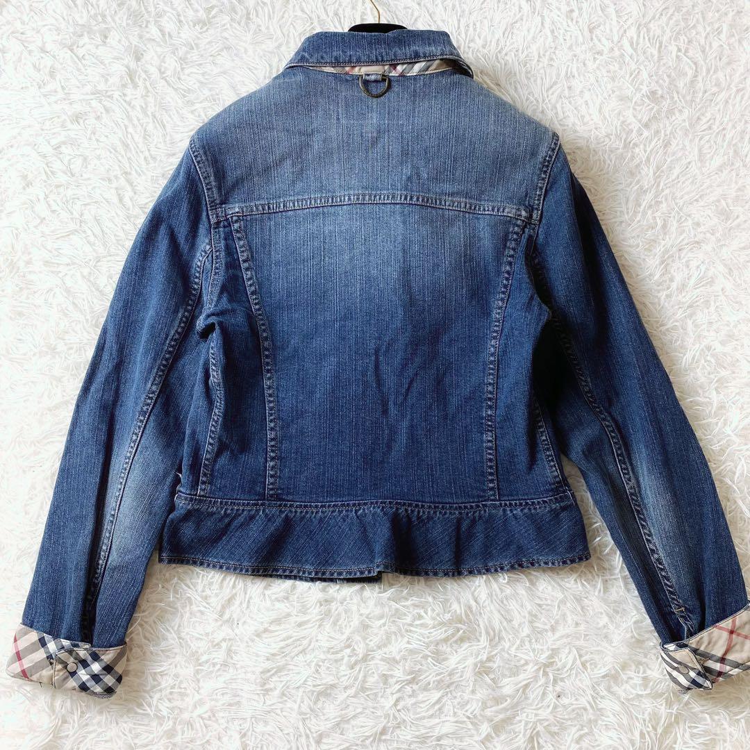 9未使用級！　バーバリー　ウォッシュドデニム　Gジャン　ノバチェック　イタリア製